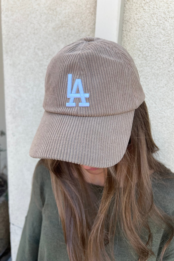LA TAUPE CORDUROY BASEBALL HAT - Violet Muse Boutique