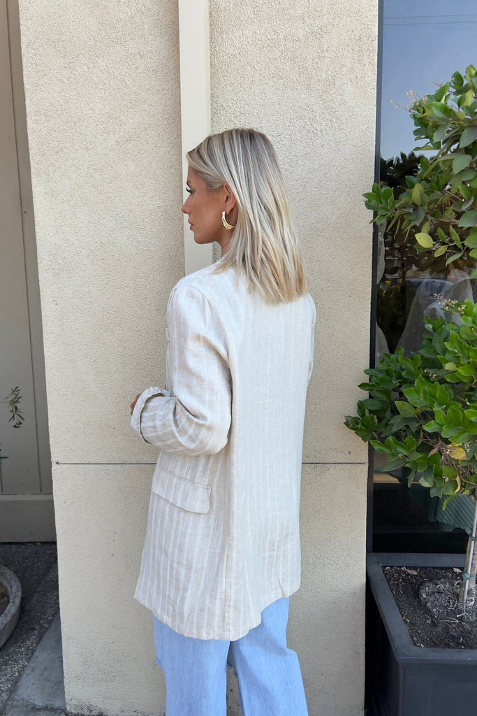 LERIA LINEN BLAZER - Violet Muse Boutique