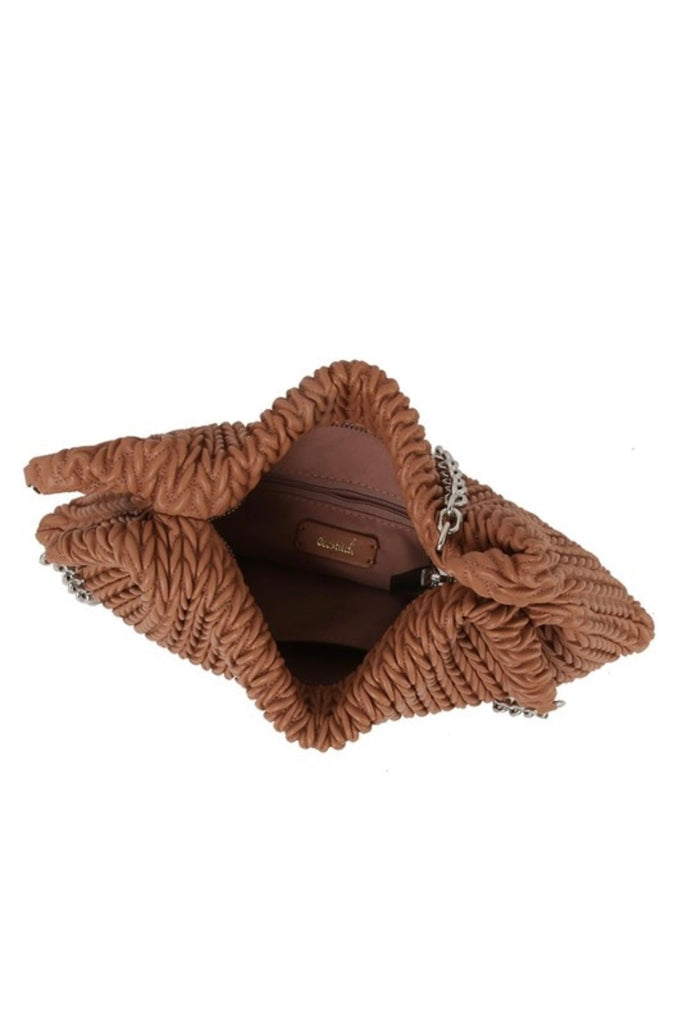 LIS TAN CHEVRON QUILTED BAG - Violet Muse Boutique