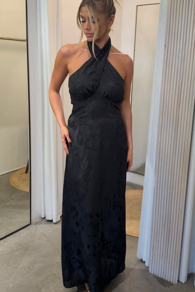 LUME VEIL HALTER NECK DRESS - Violet Muse Boutique