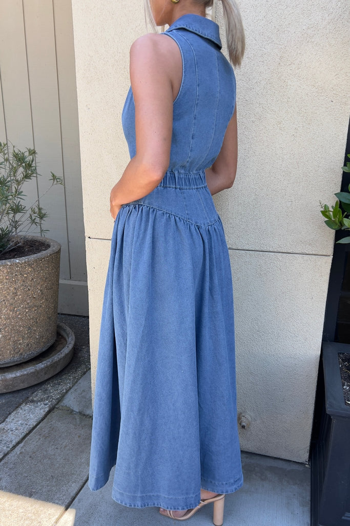 LUNA CREEK DENIM DRESS - Violet Muse Boutique
