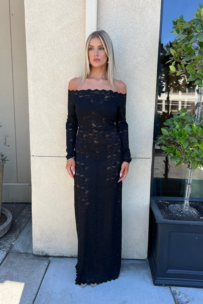 LUNE JOLIE OFF SHOULDER LACE DRESS - Violet Muse Boutique
