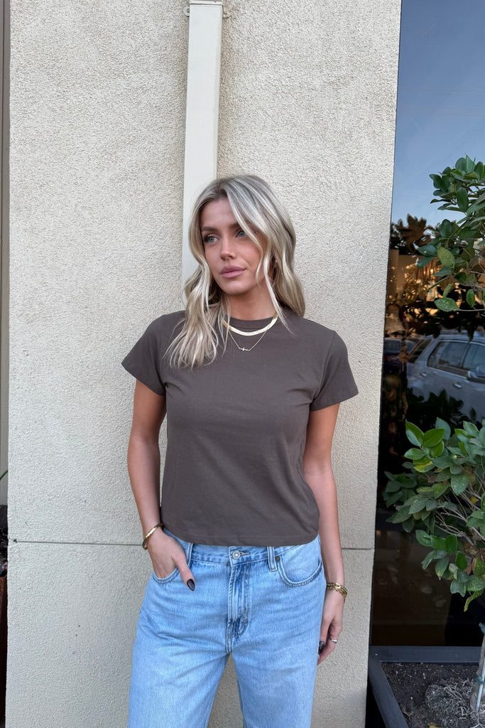 MAIA BROWN TSHIRT - Violet Muse Boutique