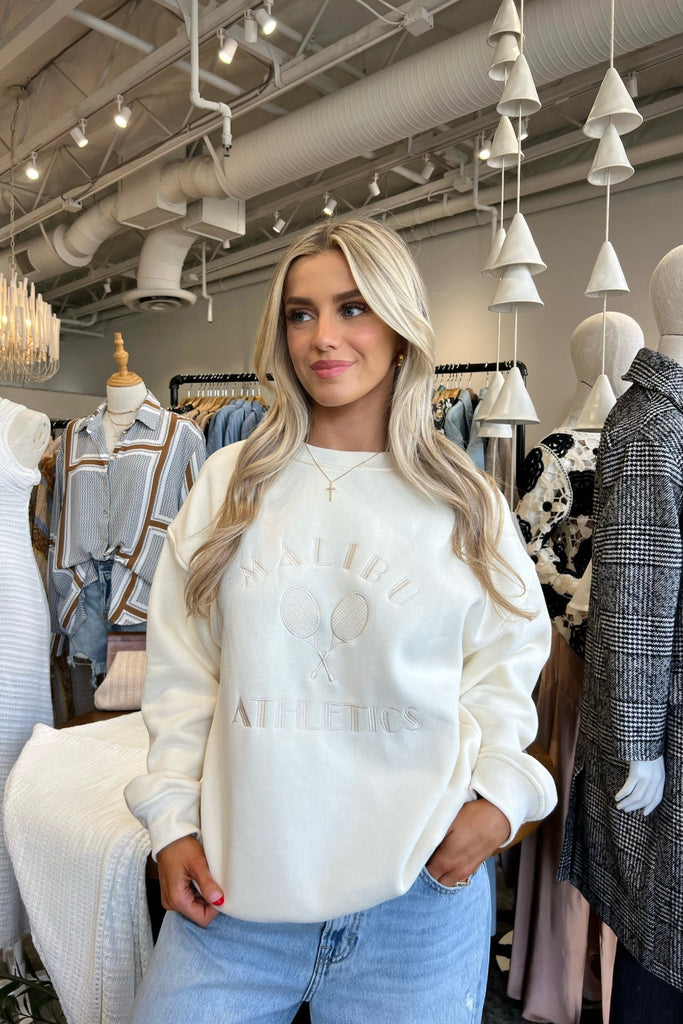 MALIBU ATHLETICS GRAPHIC SWEATSHIRT - Violet Muse Boutique