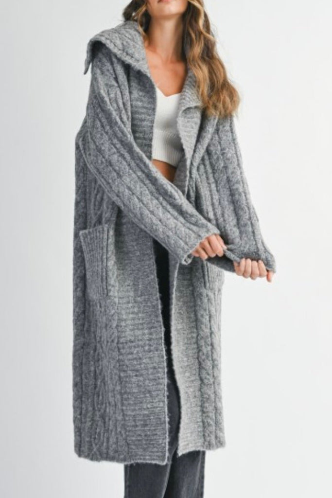MARALANE CABLEKNIT OPEN CARDIGAN - Violet Muse Boutique