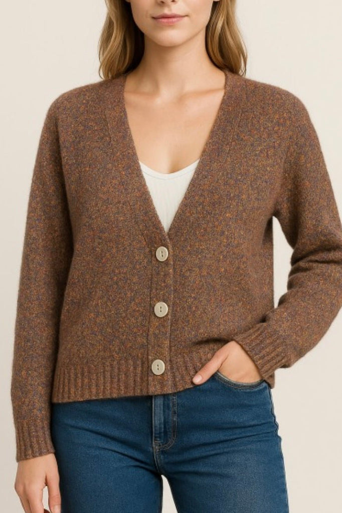 MARIEL COFFEE CARDIGAN - Violet Muse Boutique