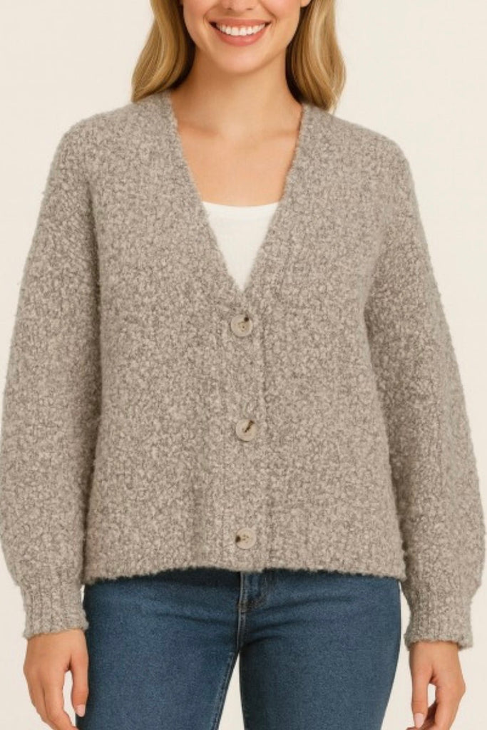 MARIEL TAUPE CARDIGAN - Violet Muse Boutique