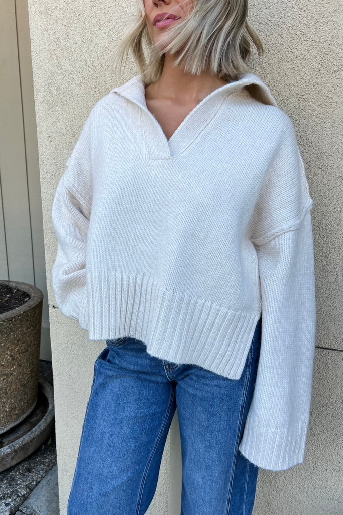 MARYE CREAM SWEATER - Violet Muse Boutique