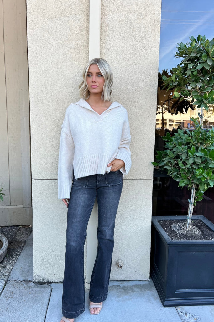 MARYE CREAM SWEATER - Violet Muse Boutique