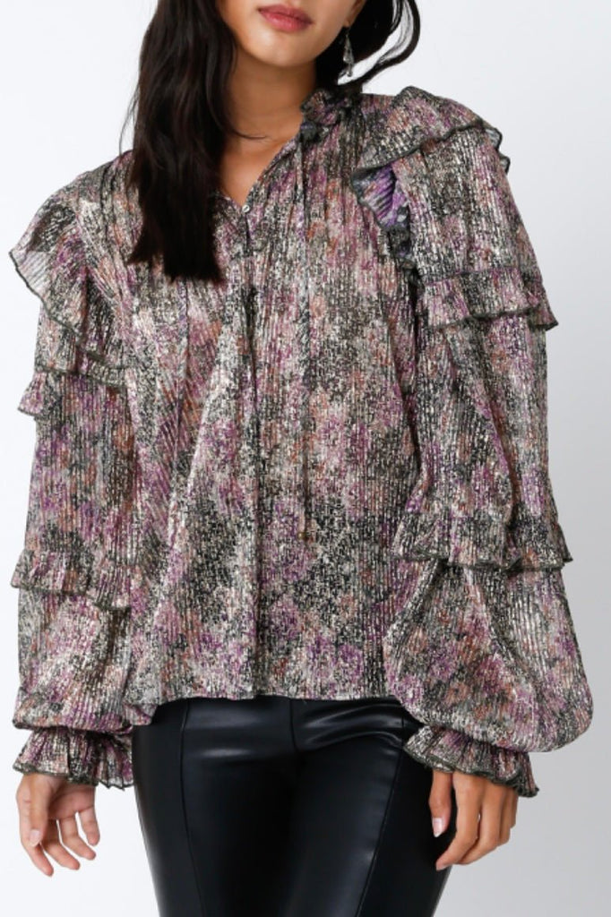 MCKENNA RUFFLED TOP - Violet Muse Boutique