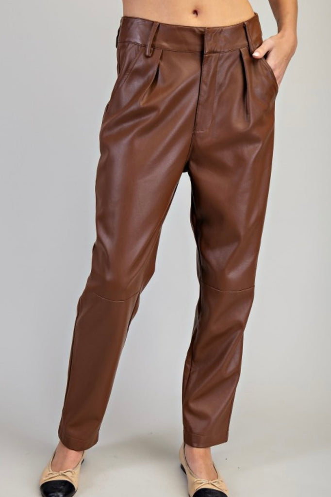 MOLTEL VEGAN LEATHER PANTS - Violet Muse Boutique