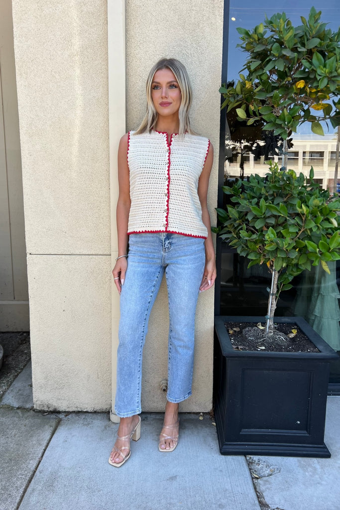 MONTAUK CROCHET VEST - Violet Muse Boutique