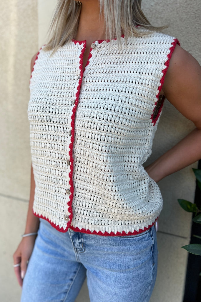MONTAUK CROCHET VEST - Violet Muse Boutique