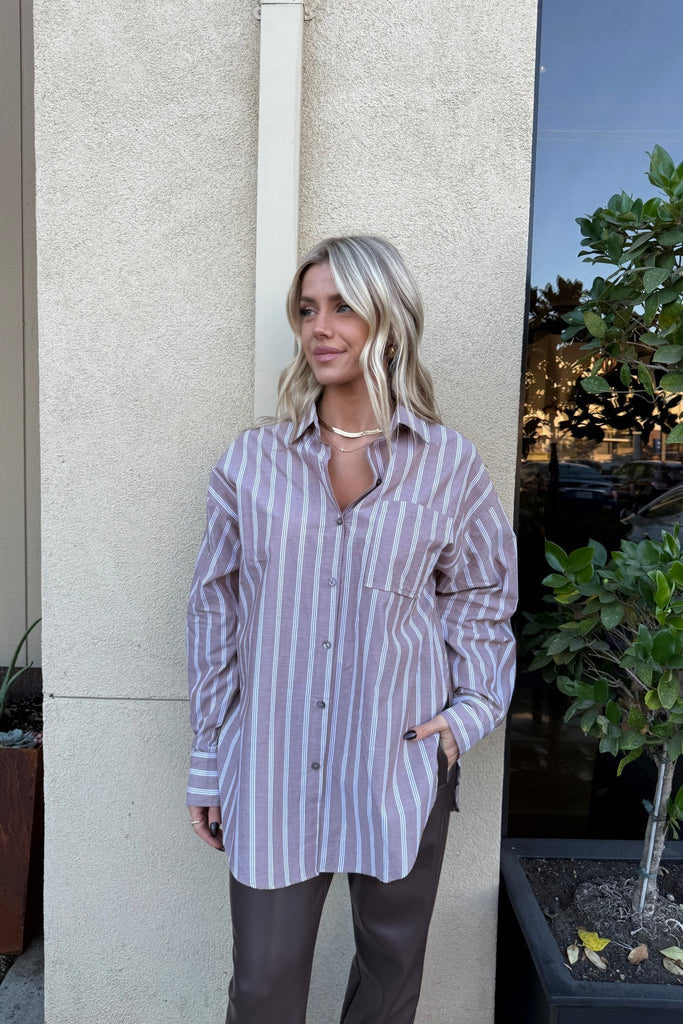 MYLIE STRIPE SHIRT - Violet Muse Boutique