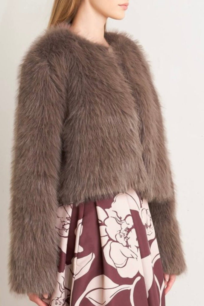 NOELLE FAUX FUR JACKET - Violet Muse Boutique
