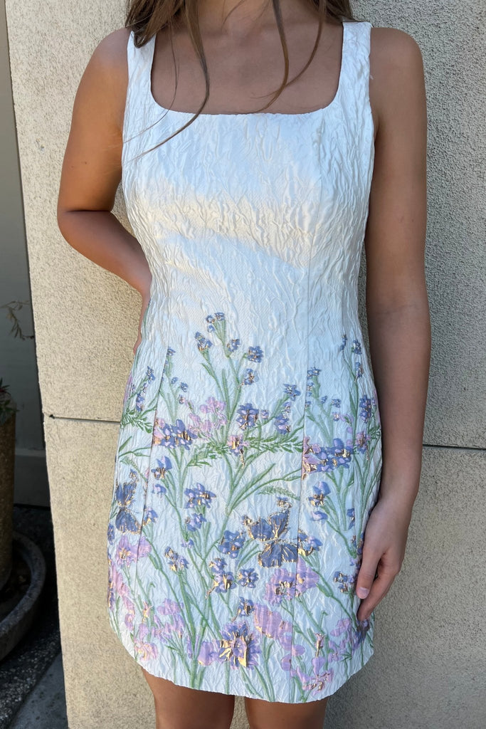NOEMIE JACQUARD FLORAL DRESS - Violet Muse Boutique