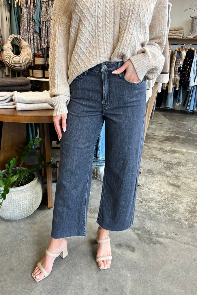 NORI DARK WIDELEG DENIM JEANS - Violet Muse Boutique