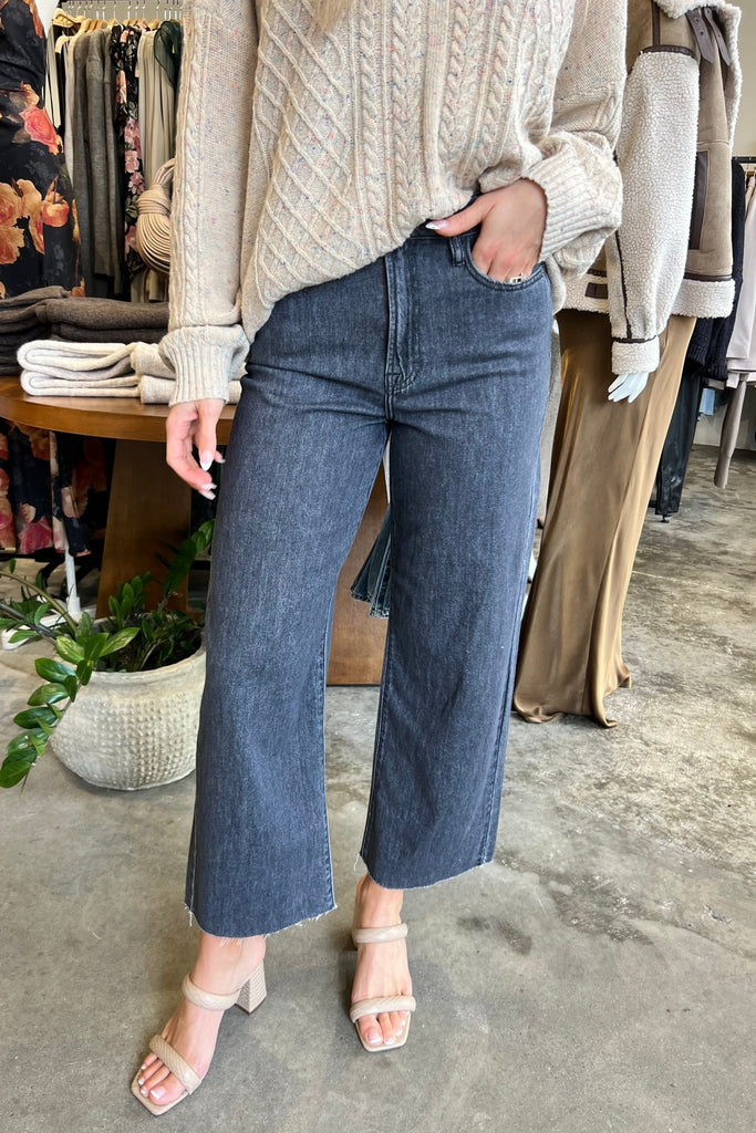 NORI DARK WIDELEG DENIM JEANS - Violet Muse Boutique