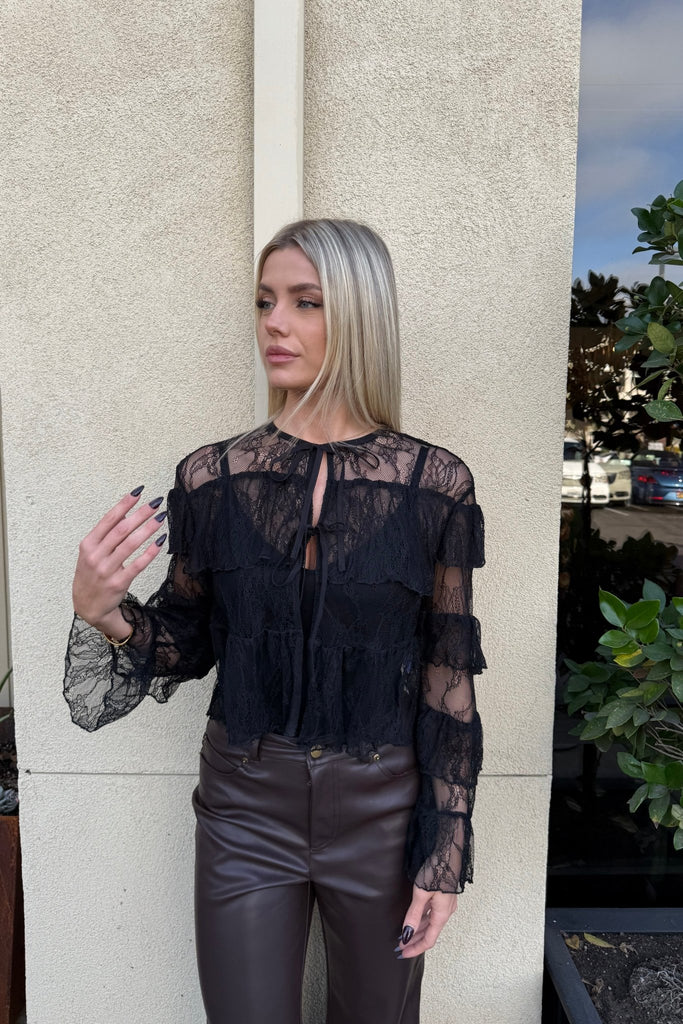 PALAIS LACE MESH TOP - Violet Muse Boutique