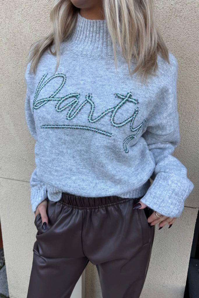 PARTY EMBROIDERED SWEATER - Violet Muse Boutique