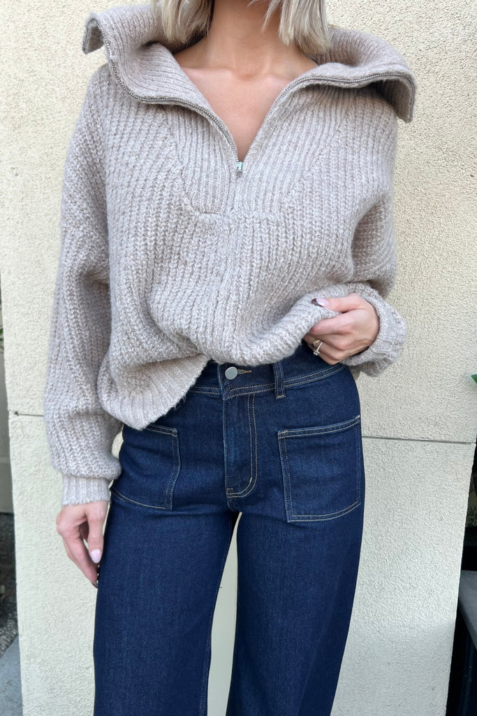 PLAYWAVE HIGH RISE DARK DENIM JEANS - Violet Muse Boutique