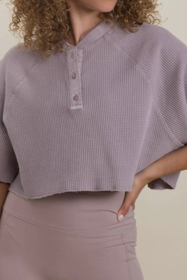 RAIE IRIS WAFFLE KNIT TEE - Violet Muse Boutique