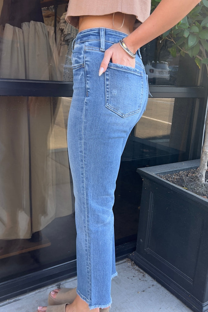 RAYCREST MID RISE DENIM JEANS - Violet Muse Boutique