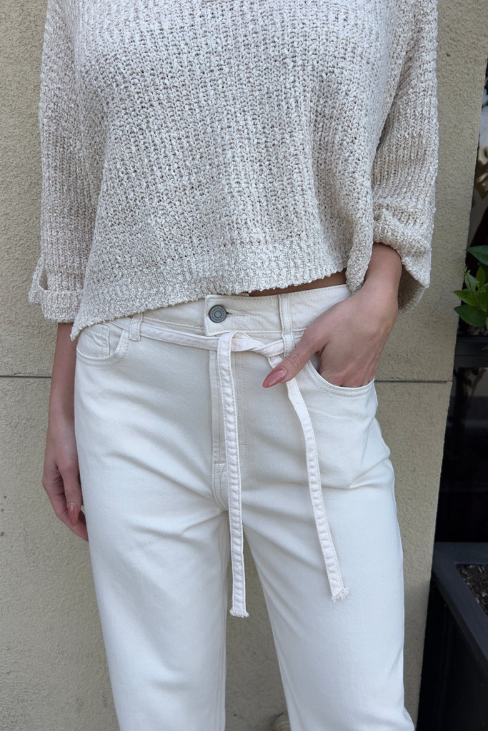 REVI ECRU DENIM JEANS - Violet Muse Boutique