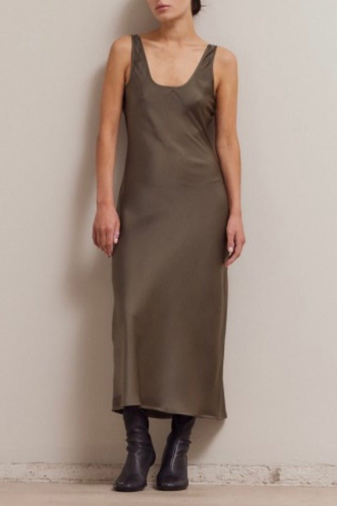 RIONNE OLIVE SLIP DRESS - Violet Muse Boutique