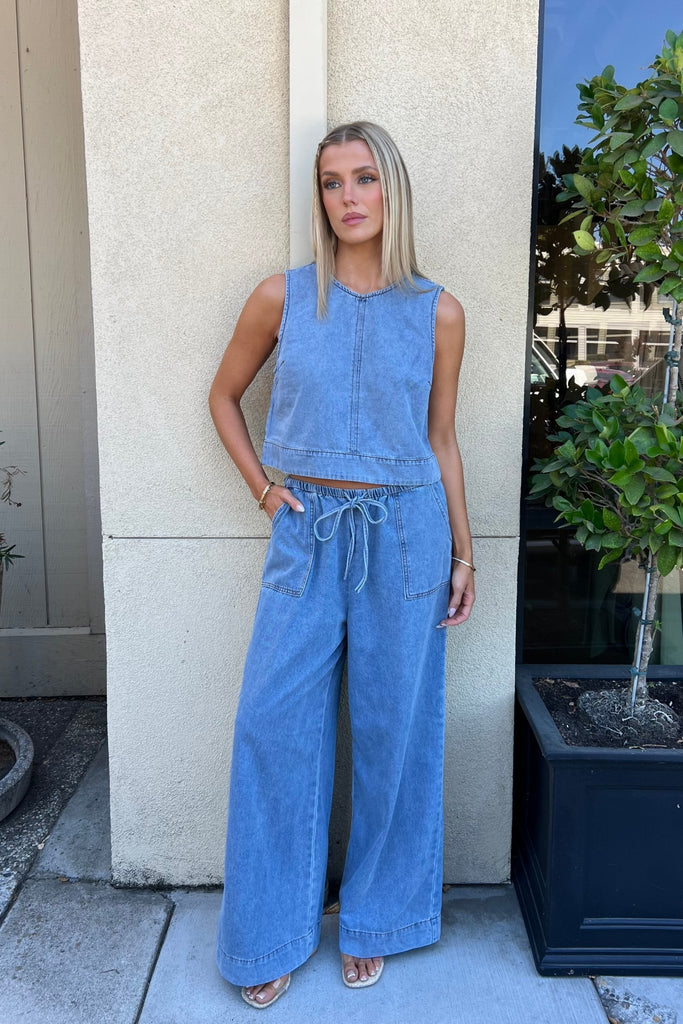 RIVELE RELAXED DENIM PANTS - Violet Muse Boutique