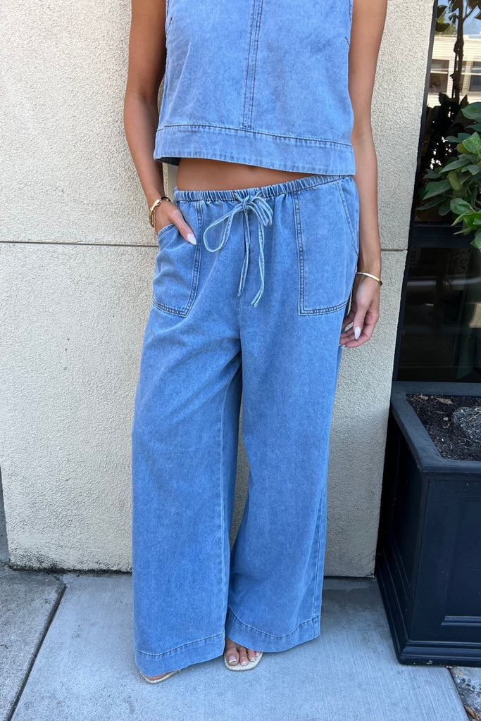 RIVELE RELAXED DENIM PANTS - Violet Muse Boutique
