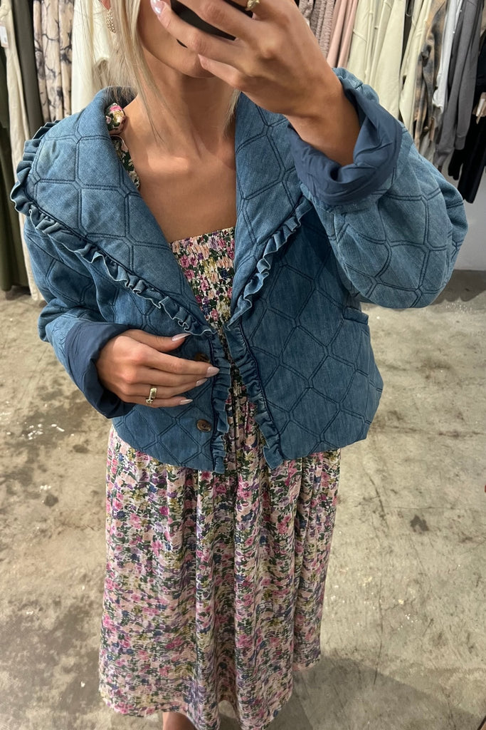 ROSELYN SMOCKED FLORAL DRESS - Violet Muse Boutique