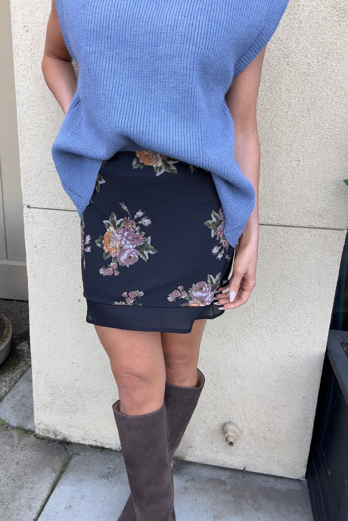 ROSIENNE FLORAL SKIRT - Violet Muse Boutique