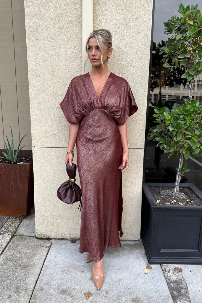 ROUGE GLIMMER MAXI DRESS - Violet Muse Boutique