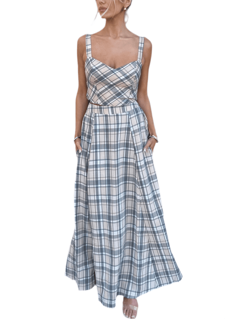 RUSTEEN PLAID SKIRT - Violet Muse Boutique