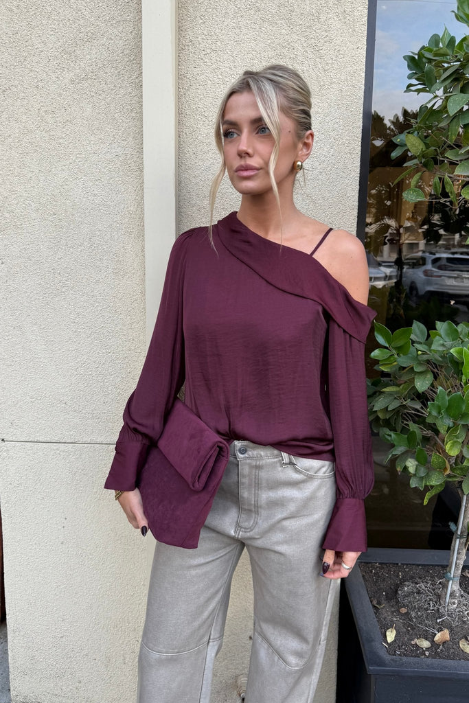 RYLAND MERLOT TOP - Violet Muse Boutique