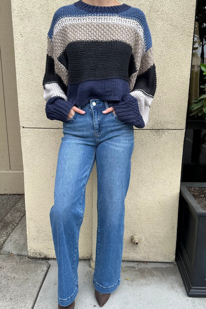 SAI WIDE LEG DENIM JEANS - Violet Muse Boutique