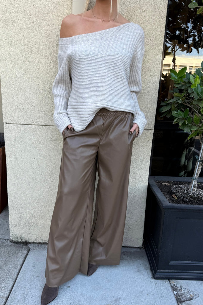 SAVINE FAUX LEATHER PANTS - Violet Muse Boutique