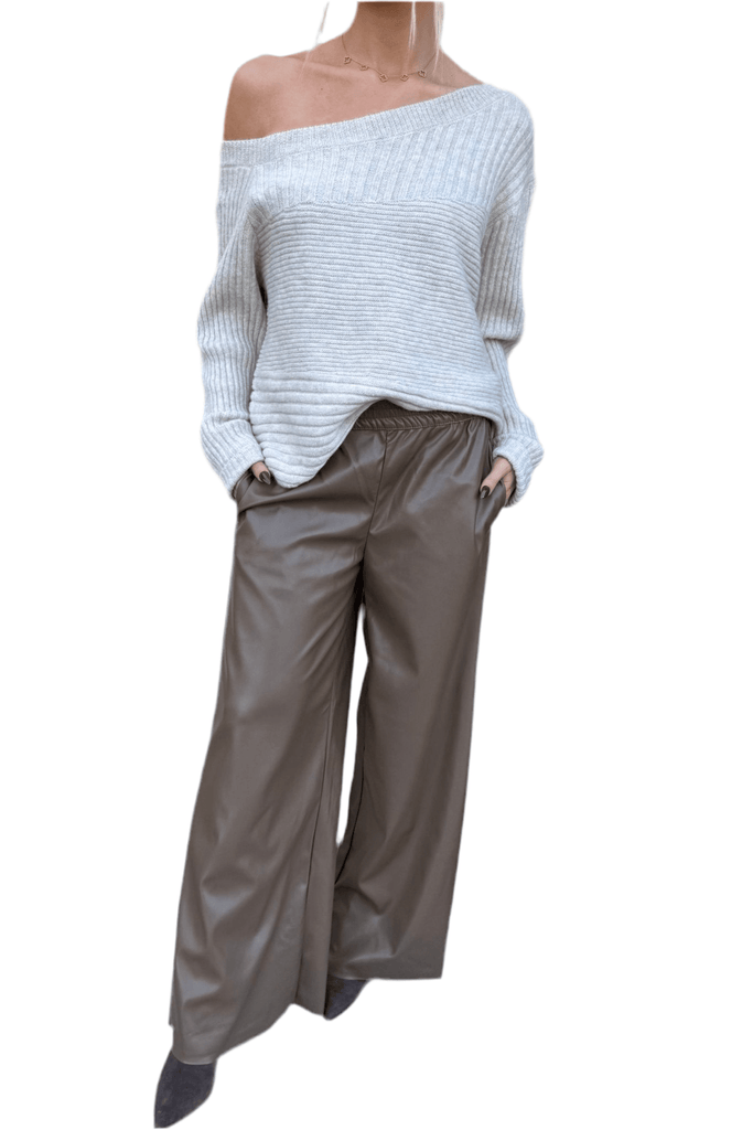 SAVINE FAUX LEATHER PANTS - Violet Muse Boutique