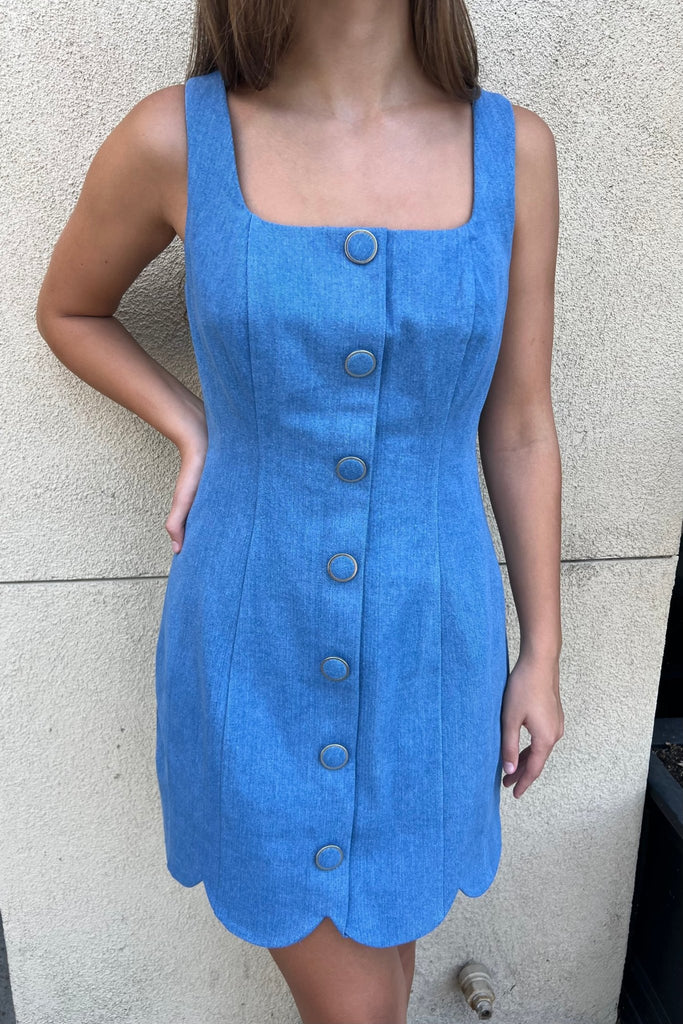 SEABRAKE DENIM DRESS - Violet Muse Boutique