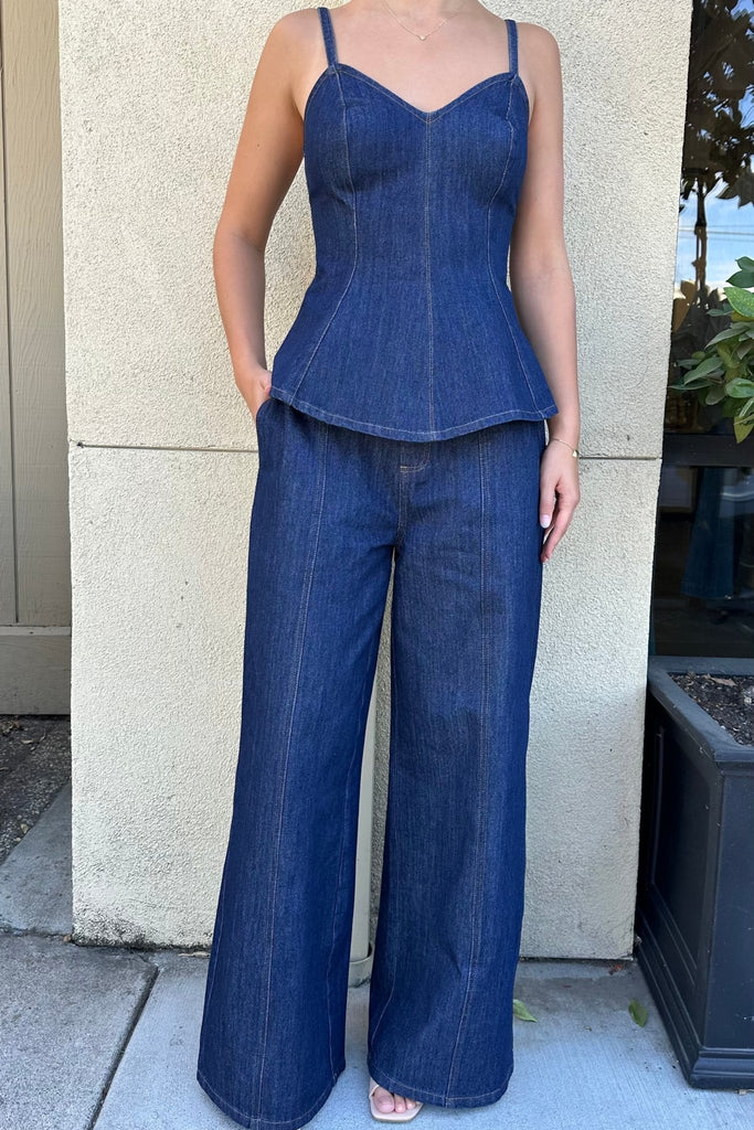 SEAFLAIR DENIM TOP - Violet Muse Boutique