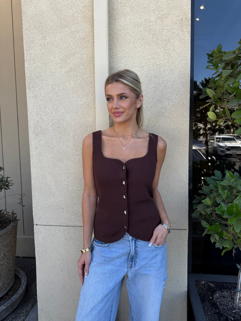 SELBY KNIT VEST TOP - Violet Muse Boutique