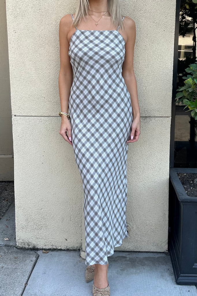 SIMONE LIGHT PLAID DRESS - Violet Muse Boutique