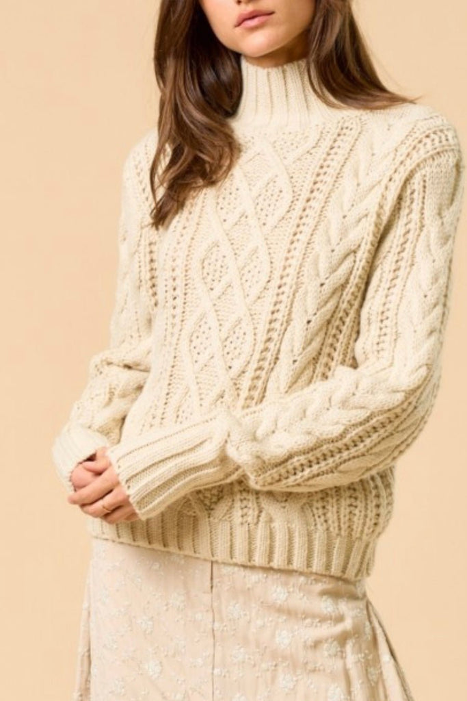 SNOWCROFT CABLEKNIT SWEATER - Violet Muse Boutique