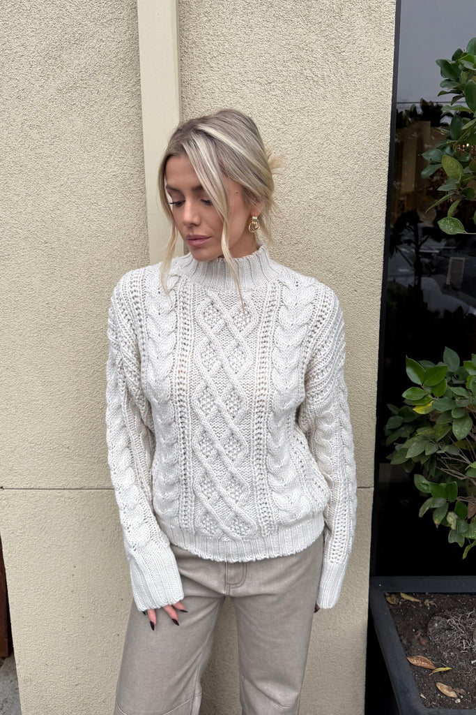 SNOWCROFT CABLEKNIT SWEATER - Violet Muse Boutique