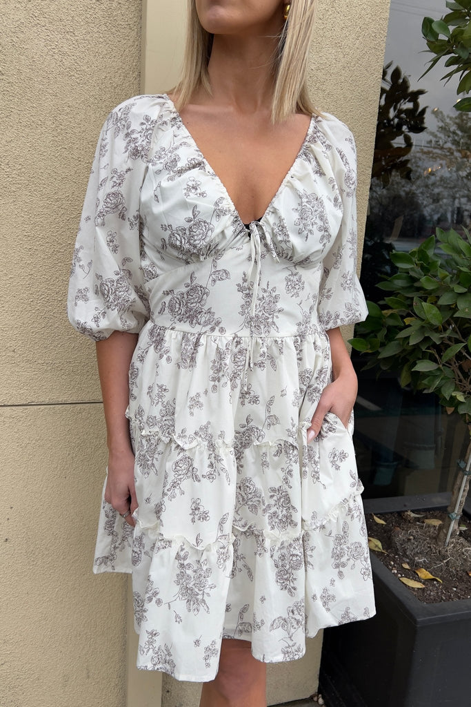 SOFT GLOW FLORAL DRESS - Violet Muse Boutique