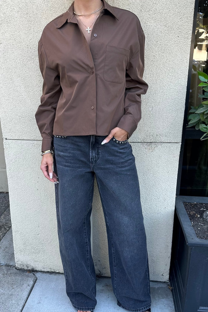 SOLEN ROLLED UP SLEEVE SHIRT - Violet Muse Boutique