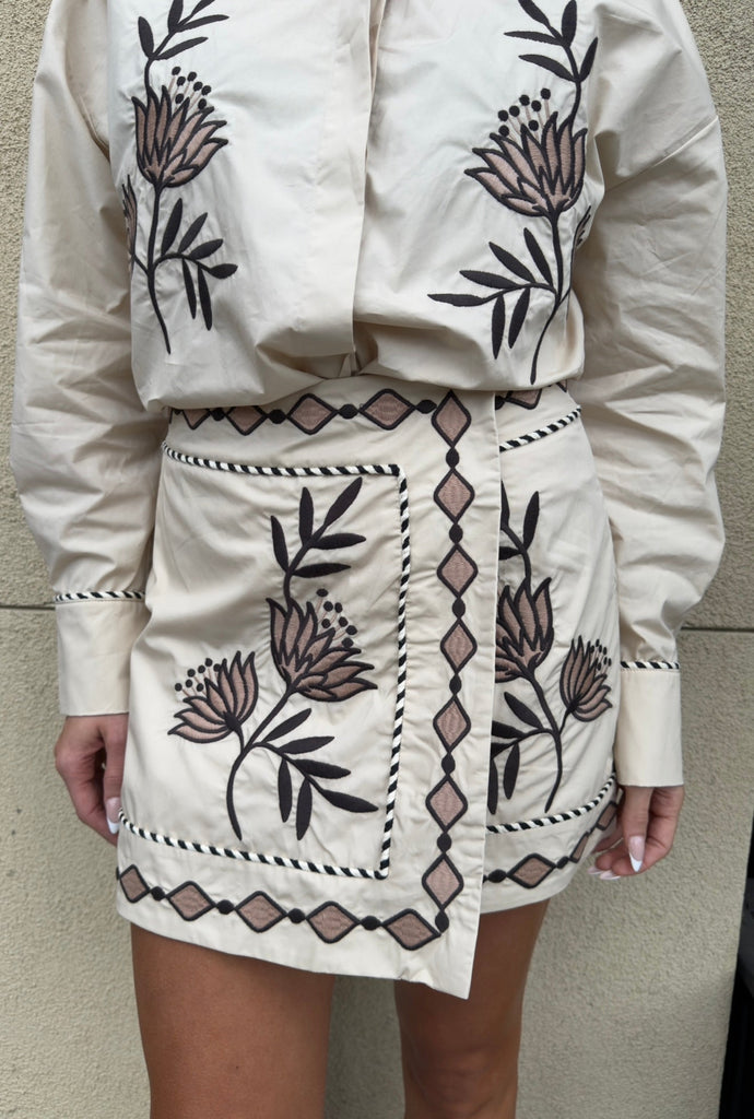 SOLITA EMBROIDERED SKIRT - Violet Muse Boutique