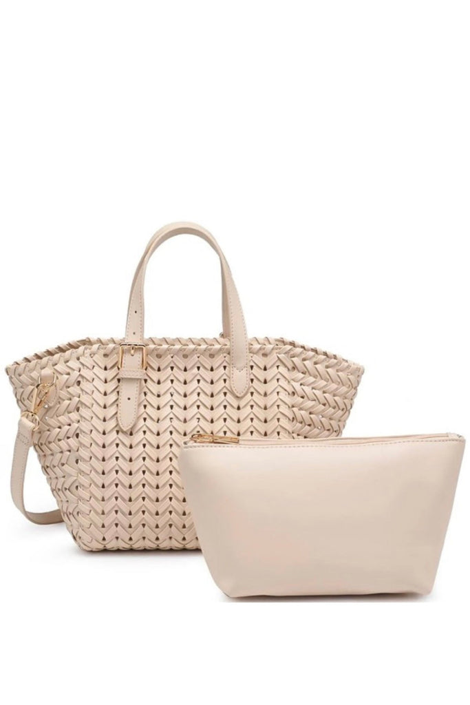 SOLVI 2 in 1 BASKET TOTE - Violet Muse Boutique
