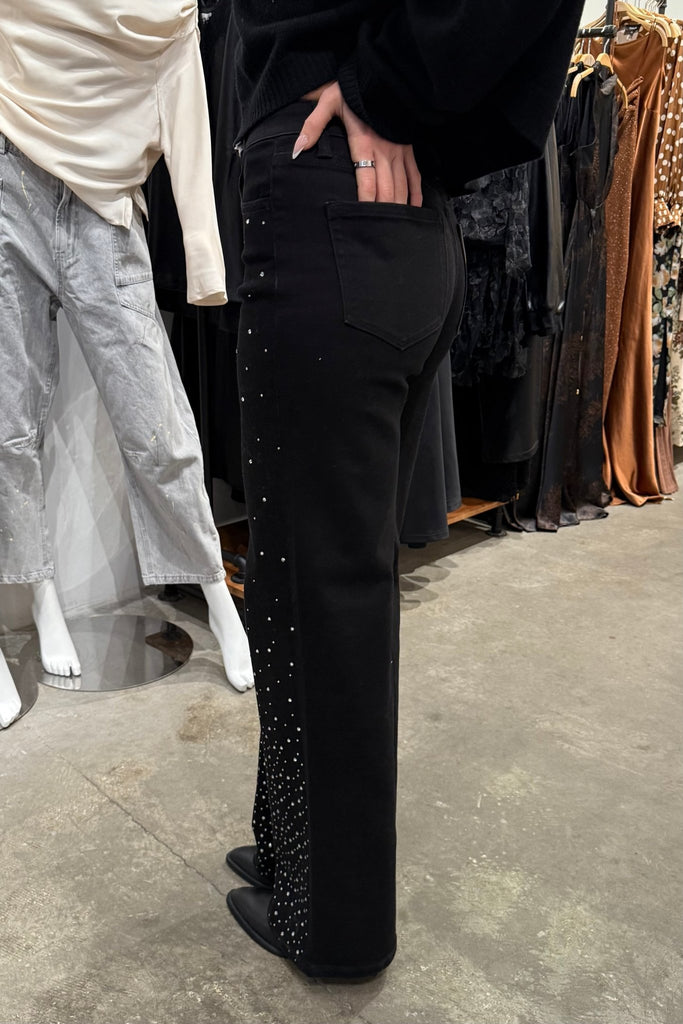 STARLANE EMBELLISHMENTS BLACK DENIM JEANS - Violet Muse Boutique